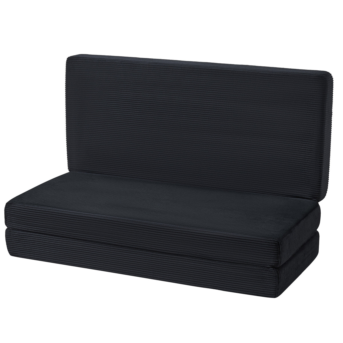 Fold 6-Inch Tri-Fold Folding Mattress-Full-Black