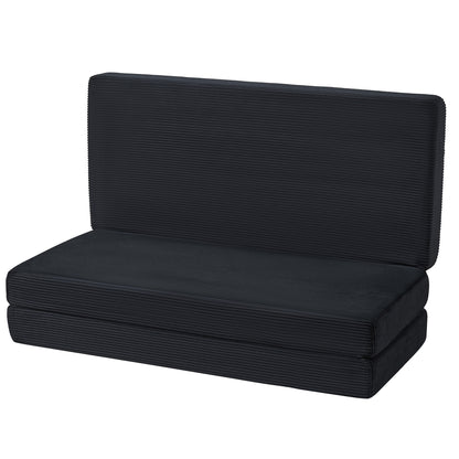 Fold 6-Inch Tri-Fold Folding Mattress-Full-Black