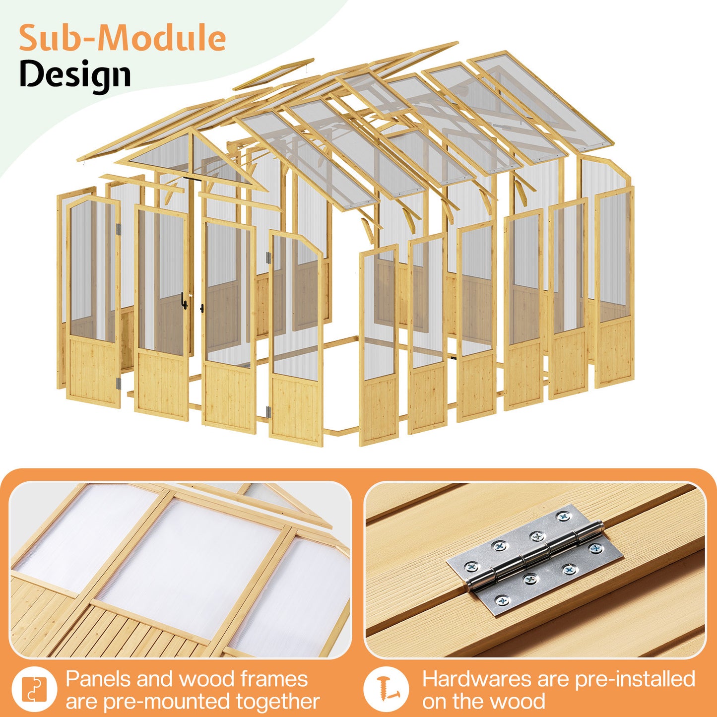 Cedar Walk-In Greenhouse Amerlife 8x9.5ft