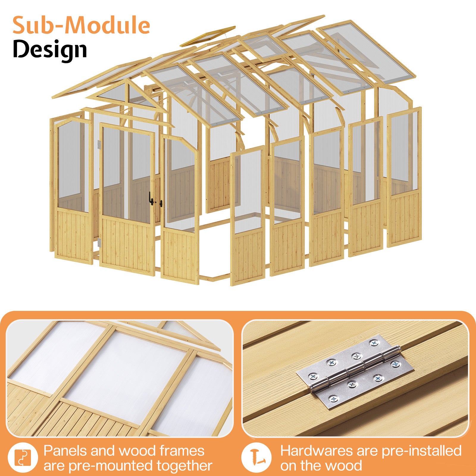 Cedar Walk-In Greenhouse Amerlife 6x8 ft