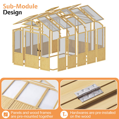 Cedar Walk-In Greenhouse Amerlife 6x8 ft