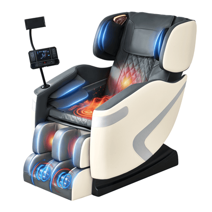 Smart 3D Zero Gravity Massage Chair-Wider Version-White & Gray