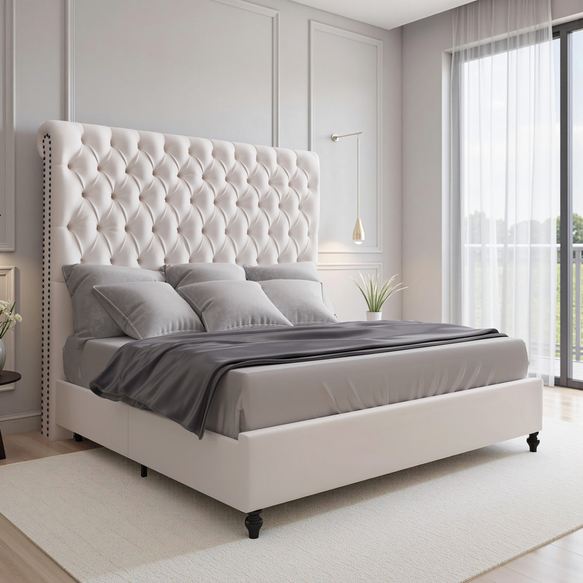 Curl Bed Frame Amerlife-Cream