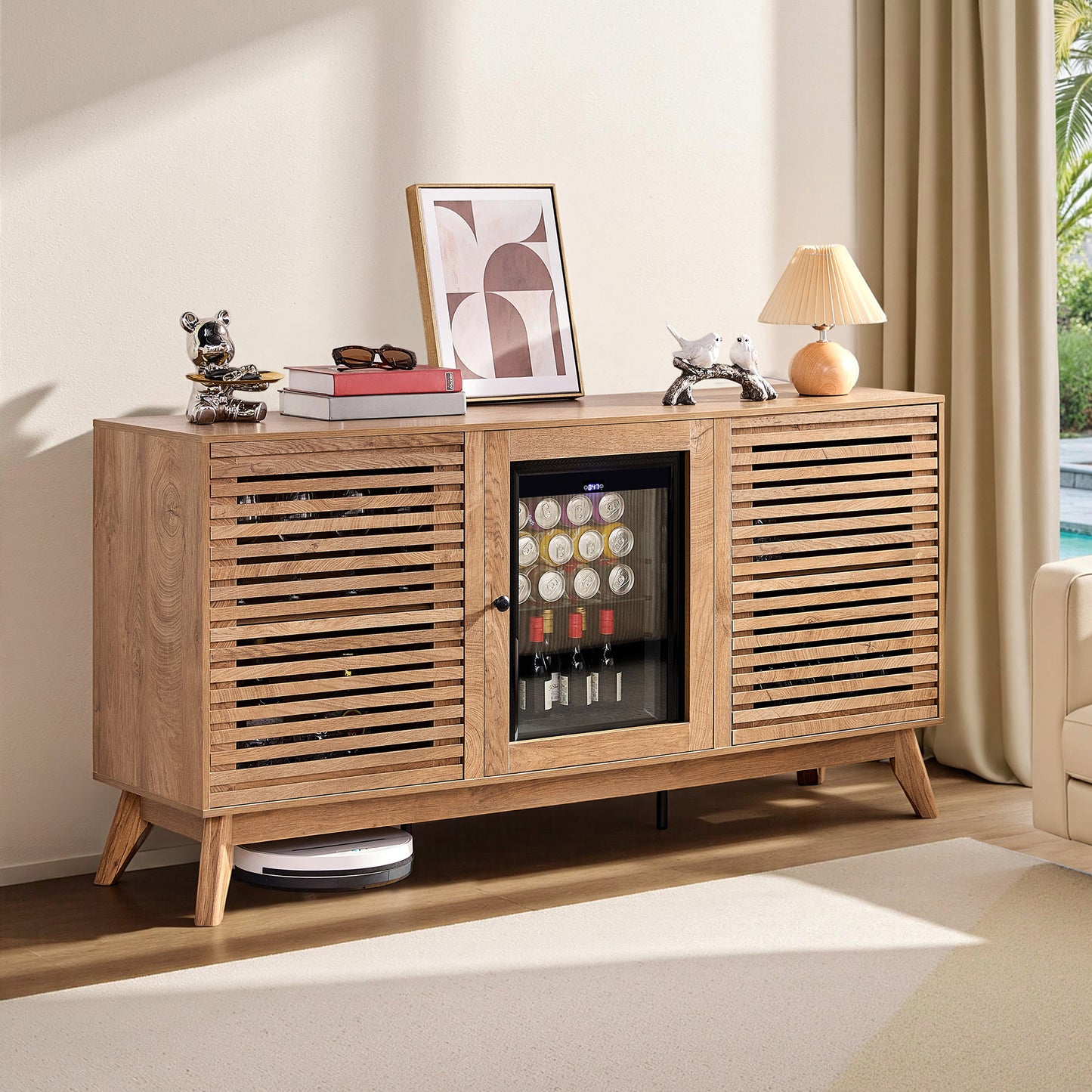 Grill Coffee Bar Cabinet - Brown