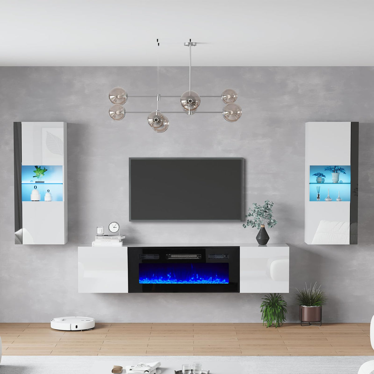Photon Fireplace Wall Unit 68 " White