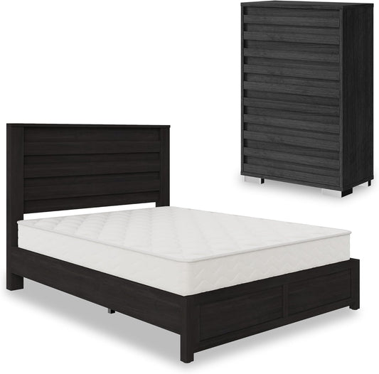 Sequoia Bedroom Set with Fluted Headboard-Q-Black