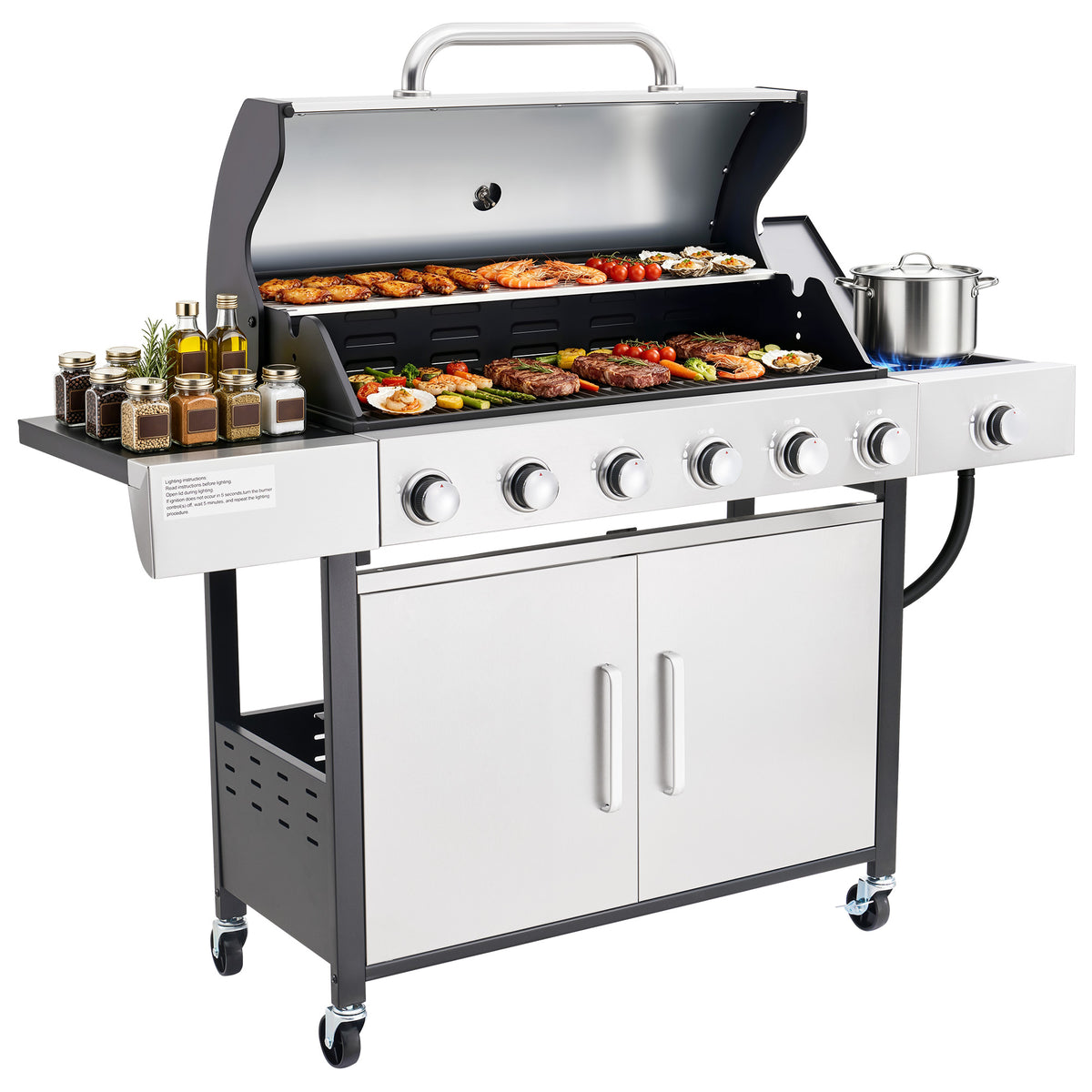 6-Burner Propane Grill Cart 
