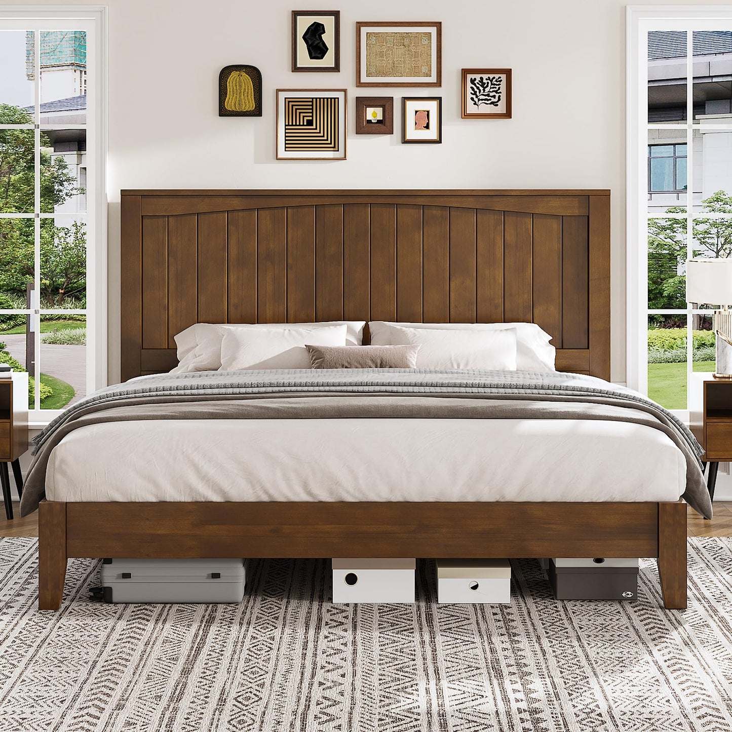 Sanderson Solid Wood Bed Frame Amerlife Full / Brown