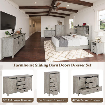 Alderman 3-Piece Bedroom Set Amerlife Full / Light Rustic Oak