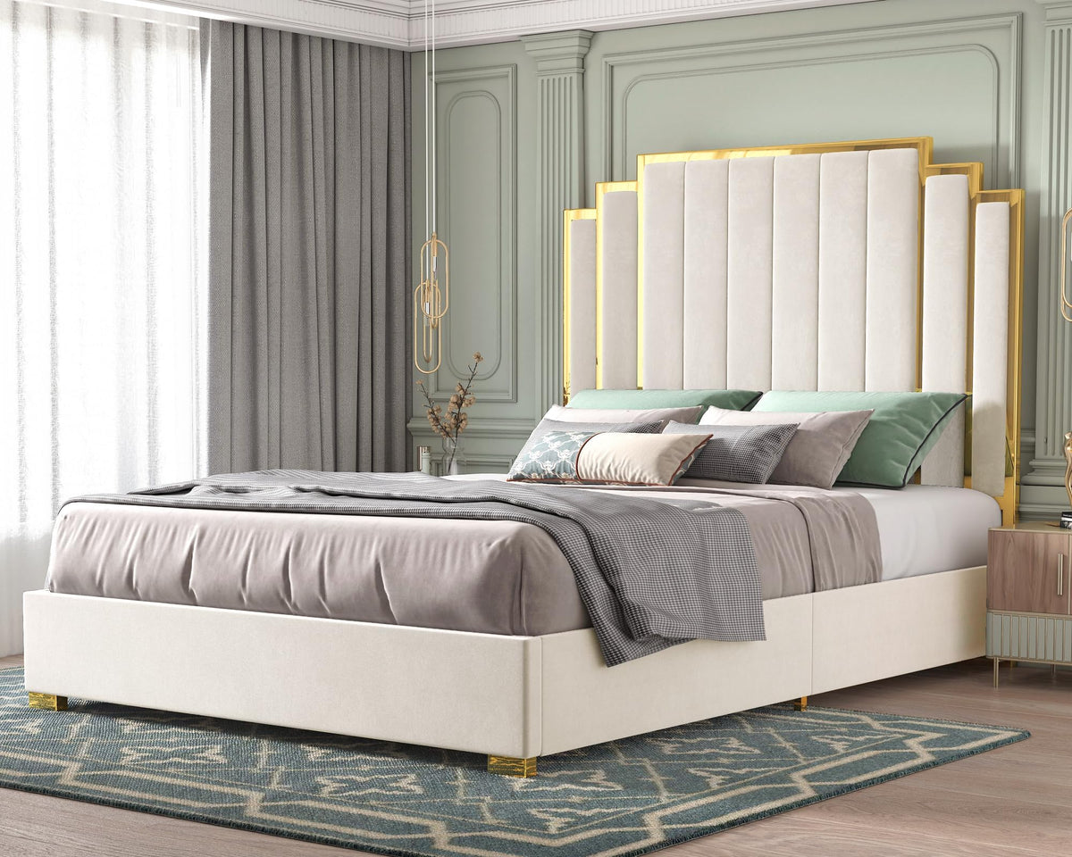 Majorelle California King Bed Frame  - California King - Beige