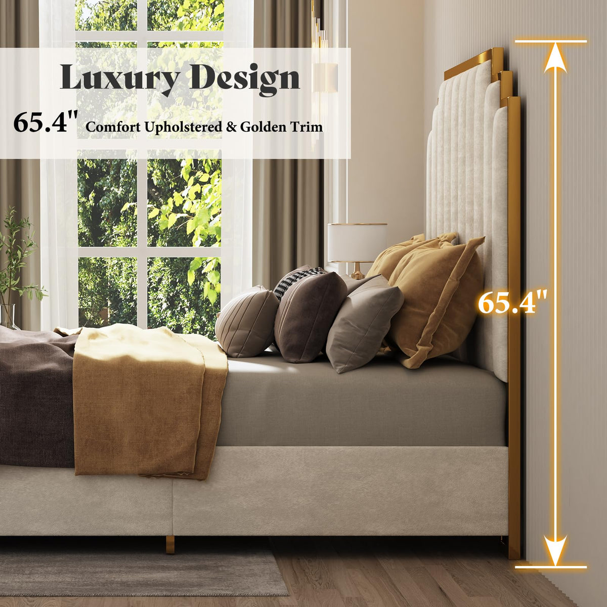 Majorelle California King Bed Frame - California King - Beige