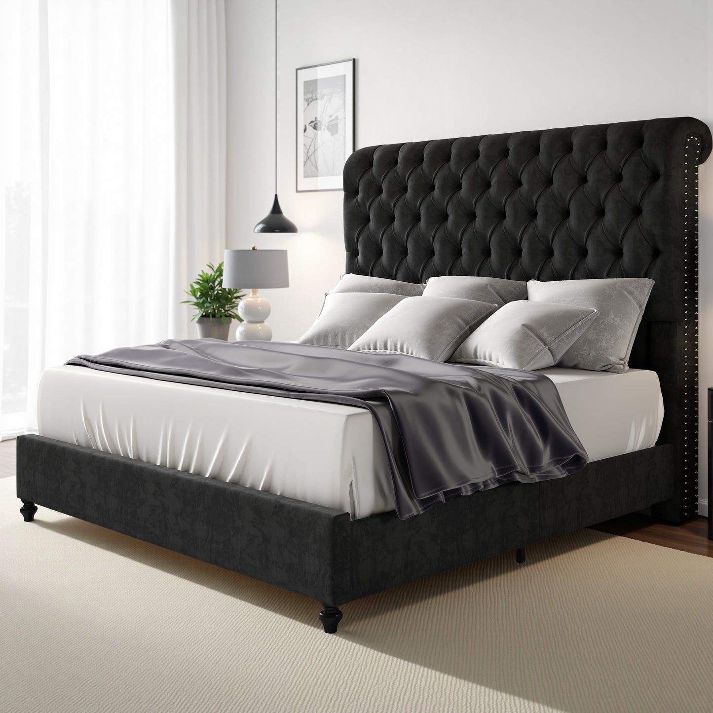 Curl Bed Frame Amerlife-Black