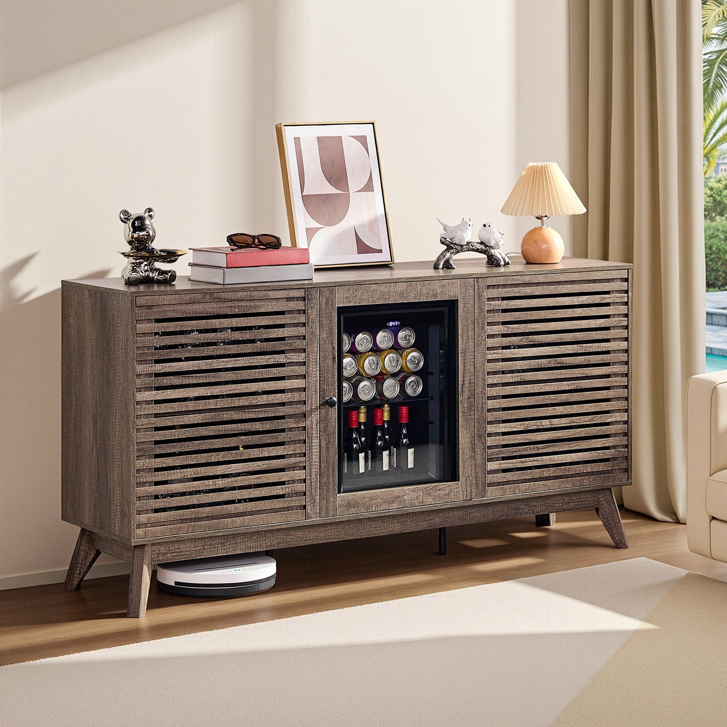 Grill Coffee Bar Cabinet - Gray