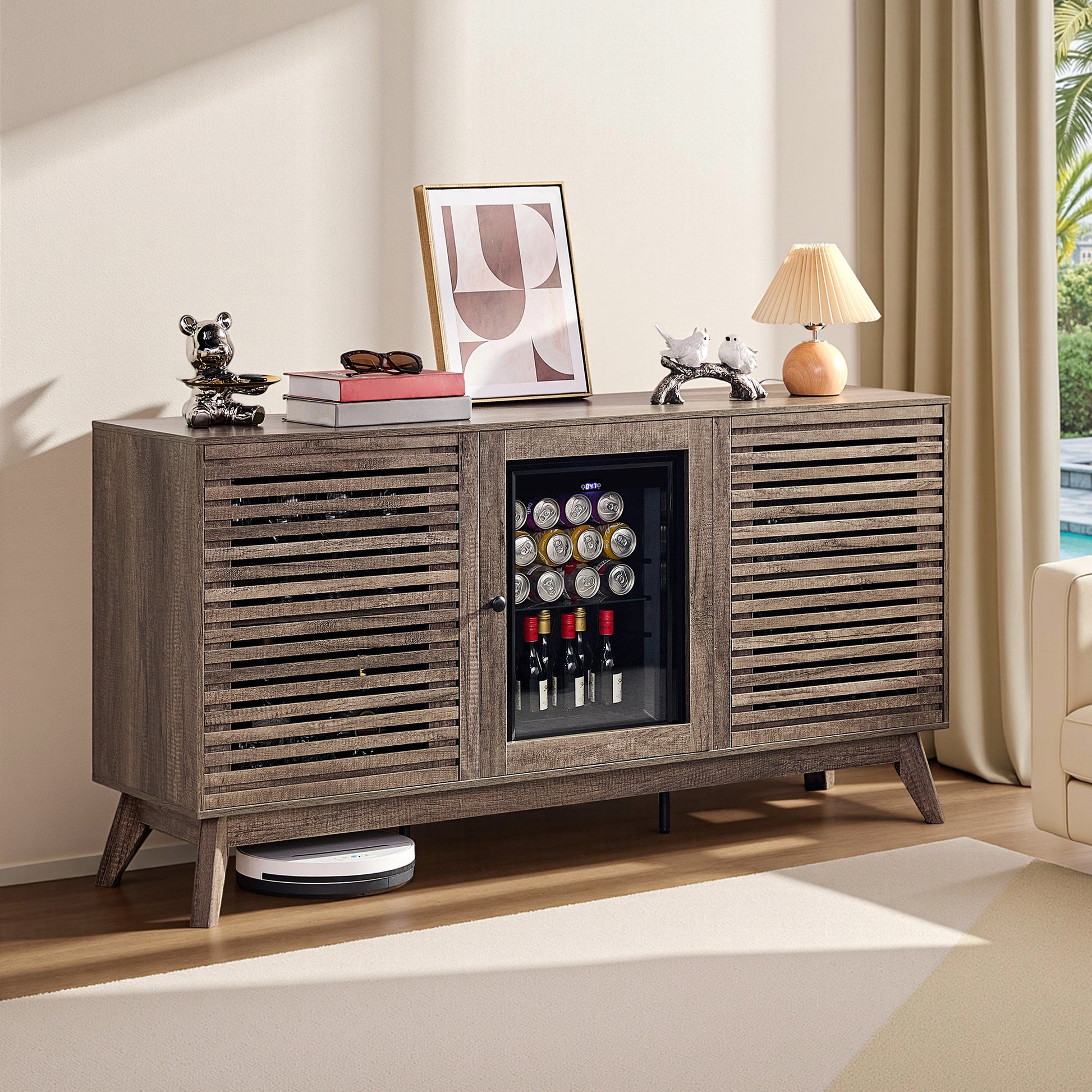 Grill Coffee Bar Cabinet - Gray