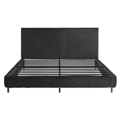 Velmure Corduroy Platform Bed Frame  King / Black
