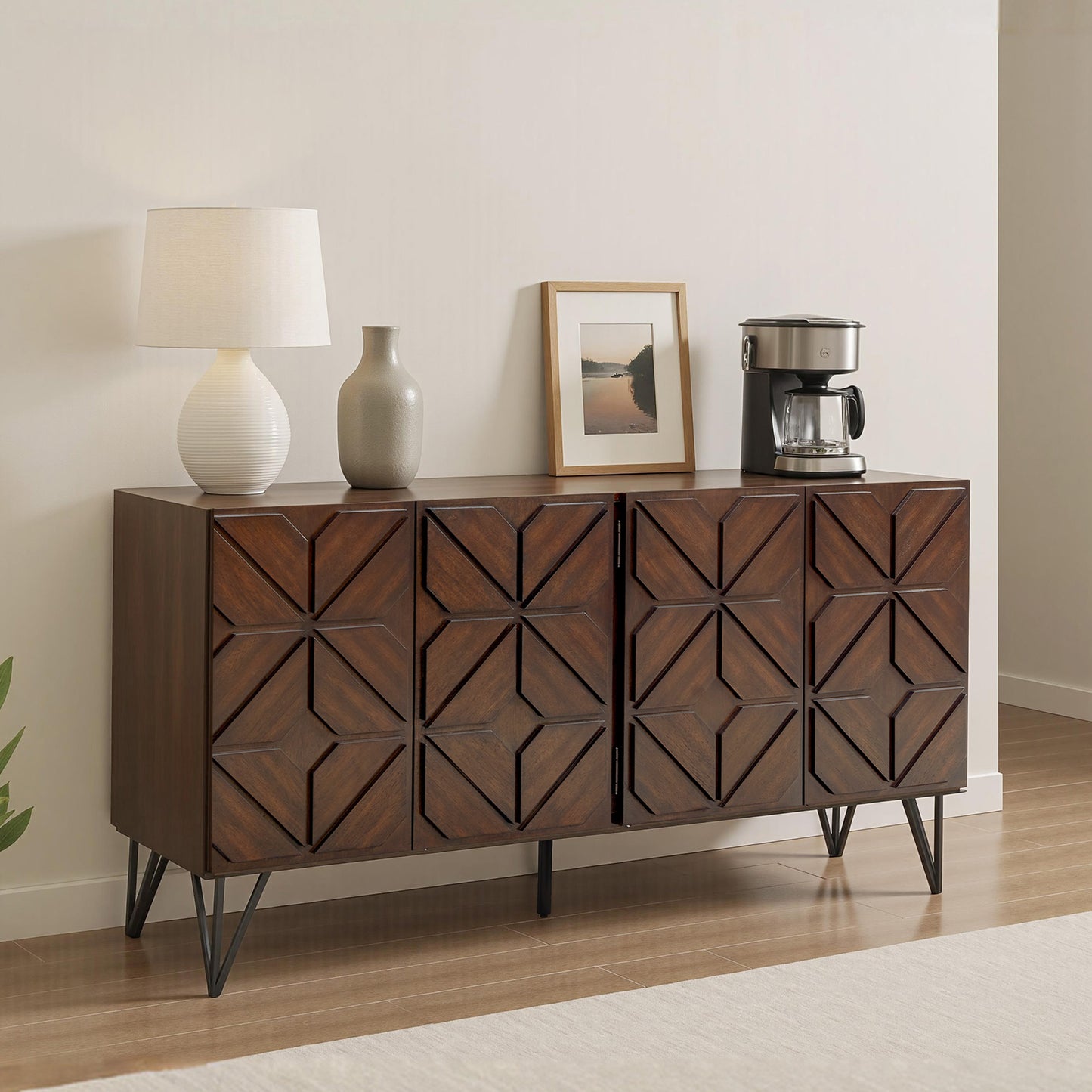 Cameo Acacia Wood Sideboard Cabinet