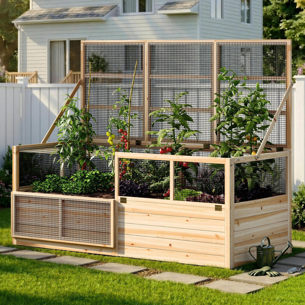 Lid Wood Raised Garden Bed 