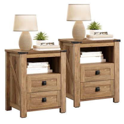 Hub Nightstand Set of 2 Amerlife Barnwood