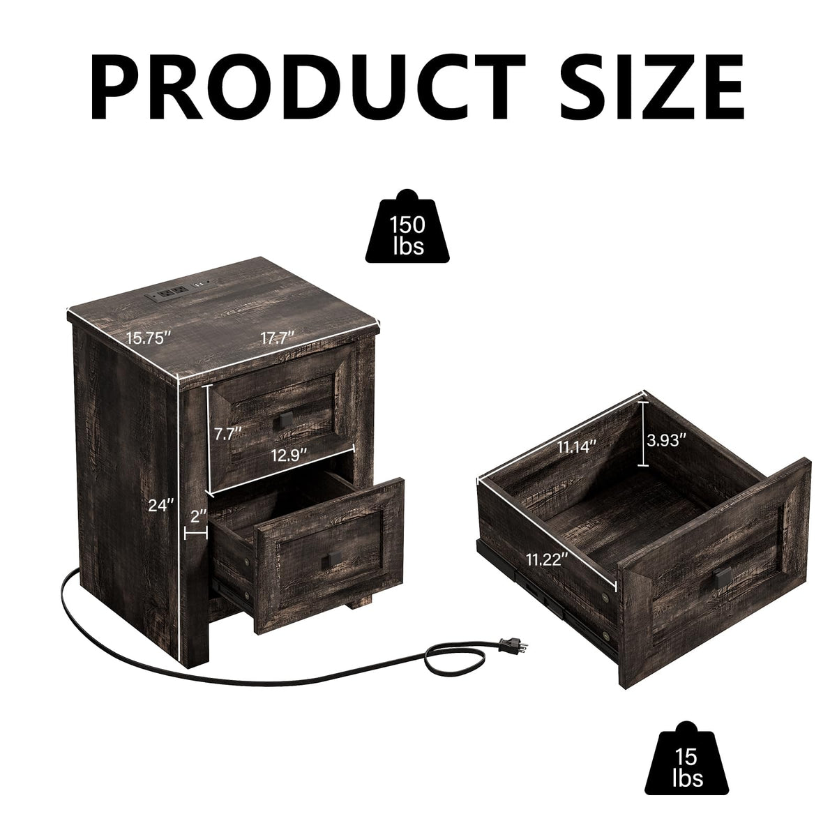 Scribe Storage Bed & 2 Nightstands 3-Piece Set King Black