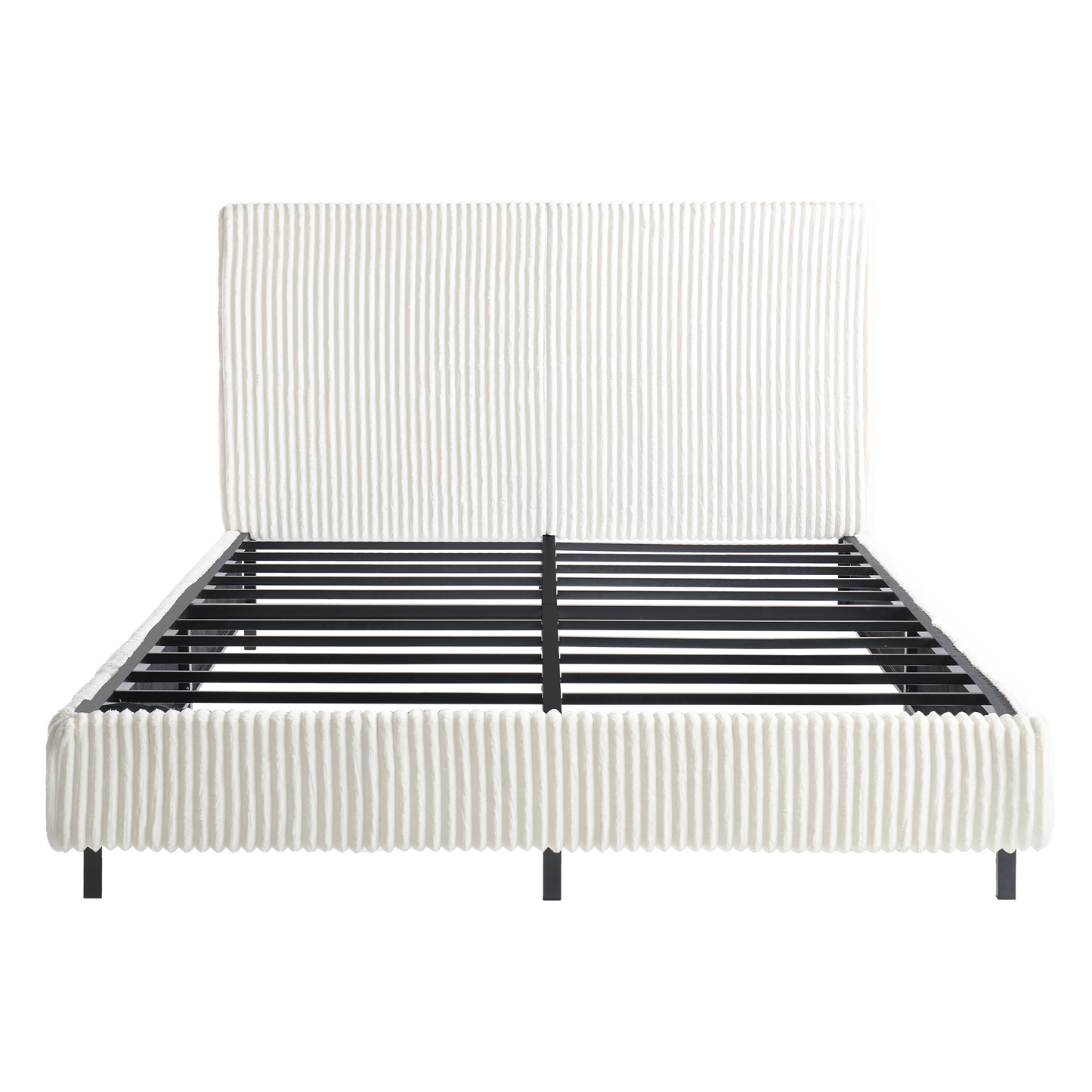 Velmure Corduroy Platform Bed Frame  Full / Cream