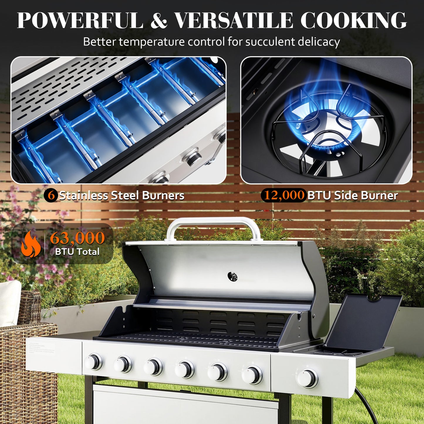 6-Burner Propane Grill Cart 