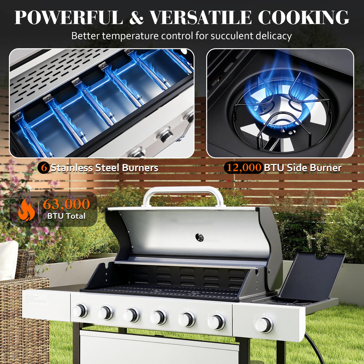 6-Burner Propane Grill Cart 