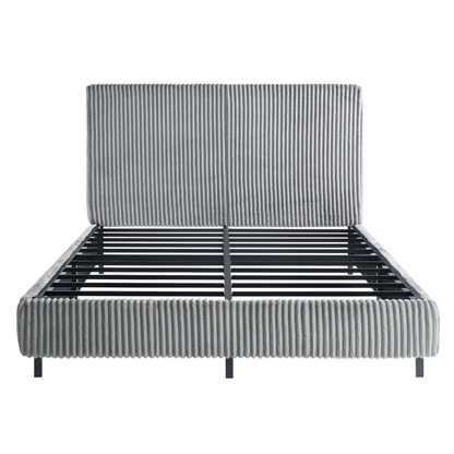 Velmure Corduroy Platform Bed Frame  Full / Grey