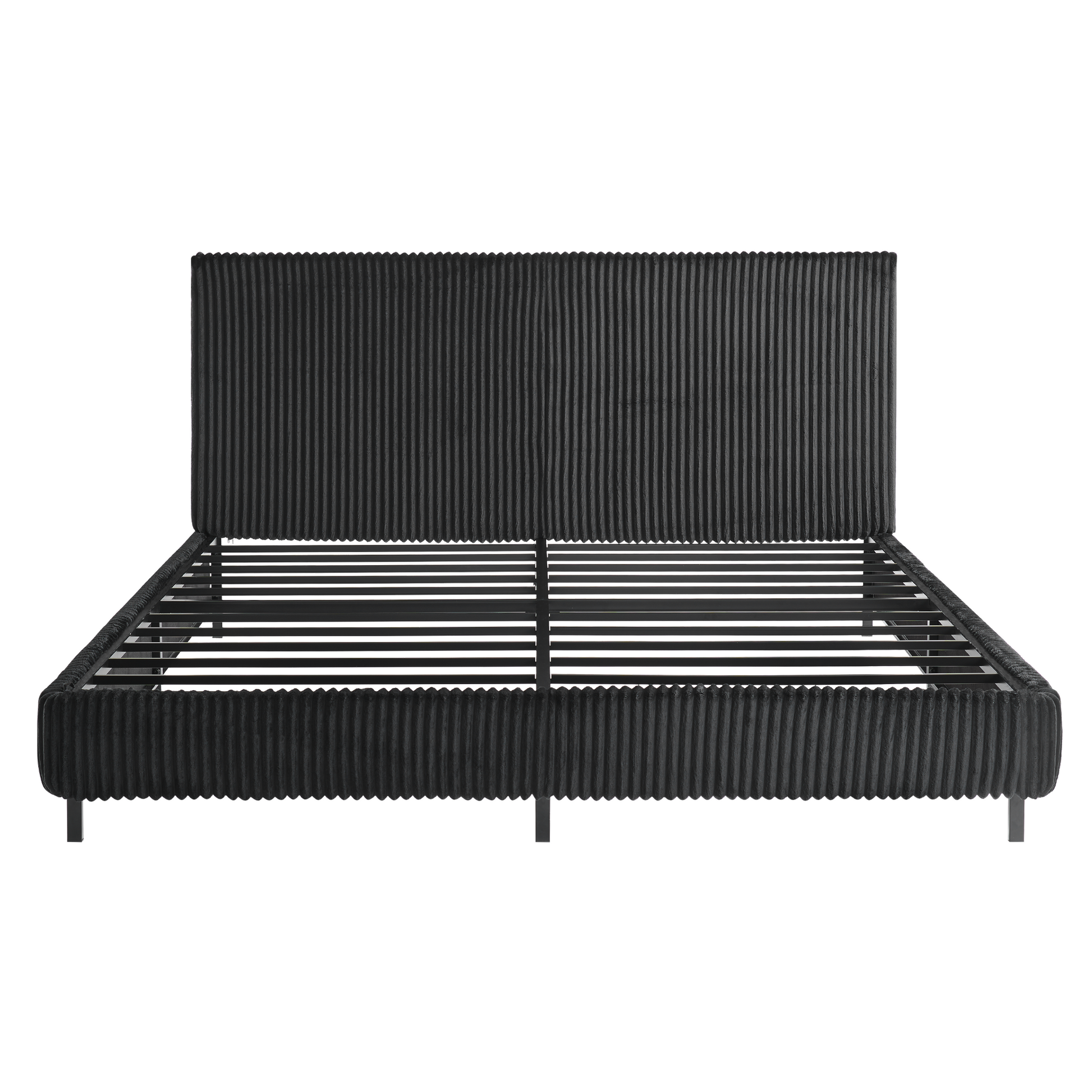 Velmure Corduroy Platform Bed Frame  Full / Black