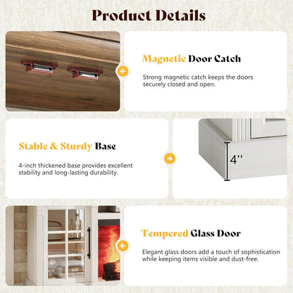 Everwood 70" Fireplace TV Stand Amerlife White
