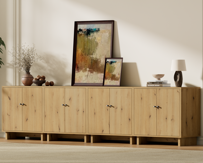 MKG002 Modular Storage Cabinet-4pc-F-oak