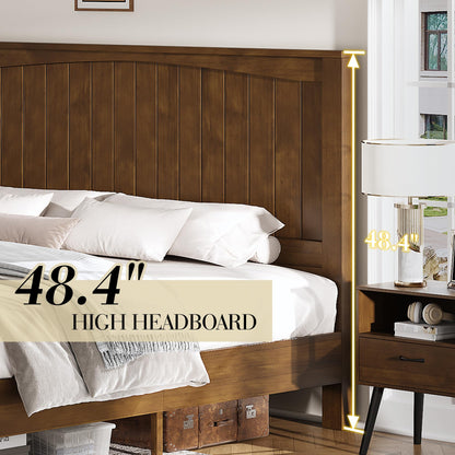 Sanderson Solid Wood Bed Frame Amerlife King / Brown