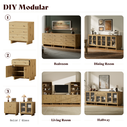 MKG002 Modular Storage Cabinet-1pc-B-oak