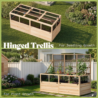 Lid Wood Raised Garden Bed 
