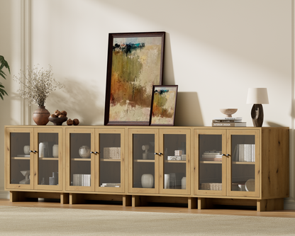 MKG002 Modular Storage Cabinet-4pc-E-oak