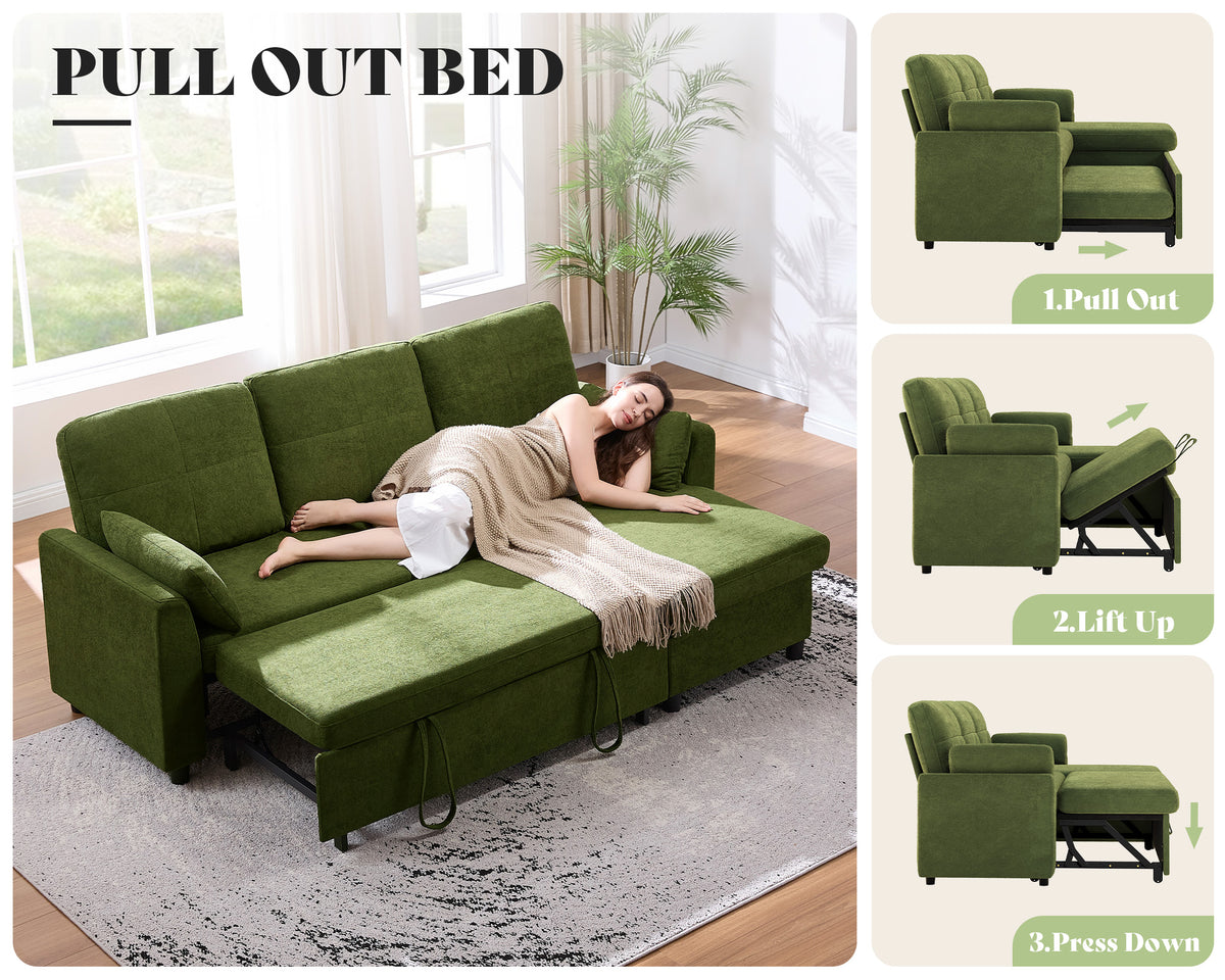 Vireli Convertible Sofa Bed Amerlife -Green