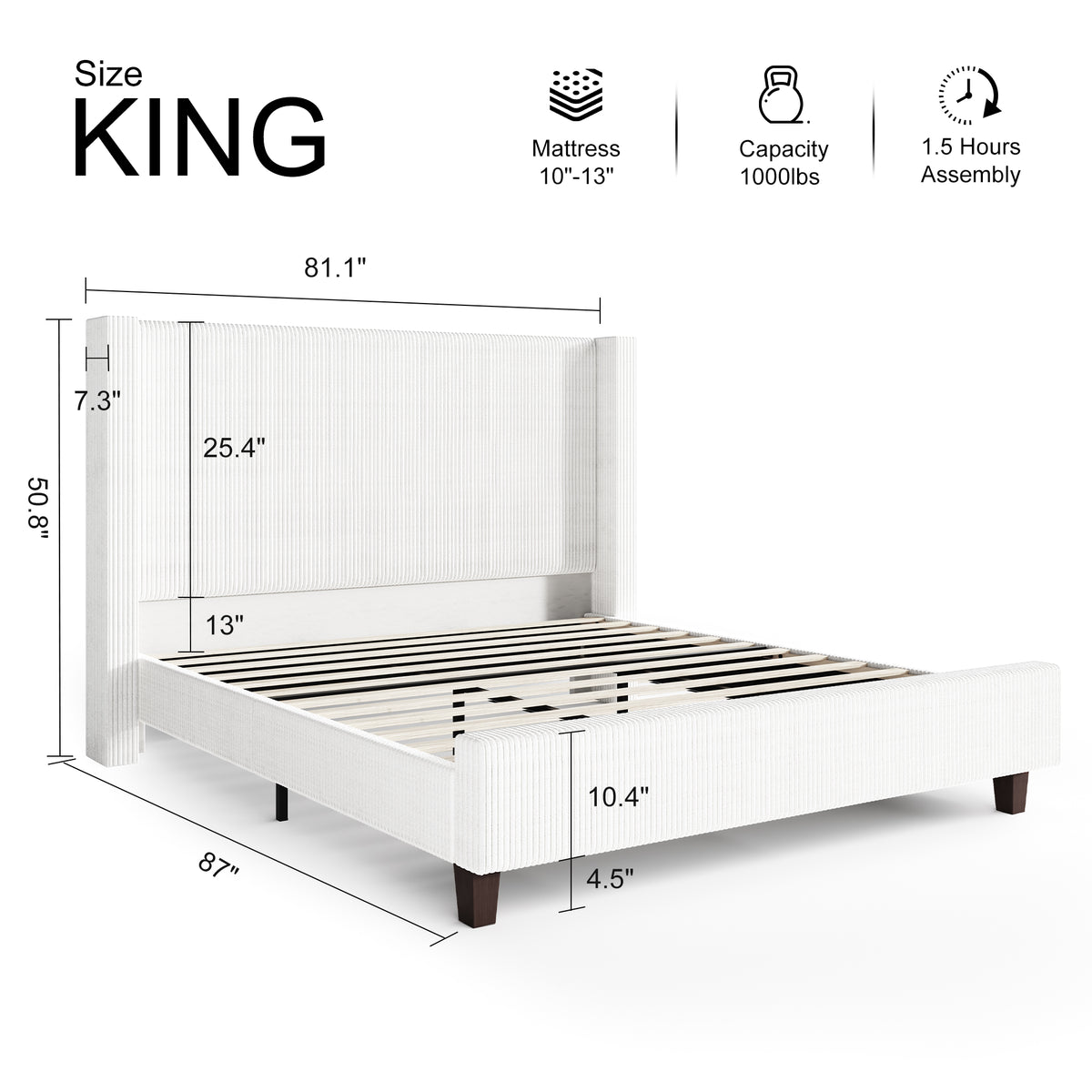 Rayes 50.8" Bed Frame Amerlife