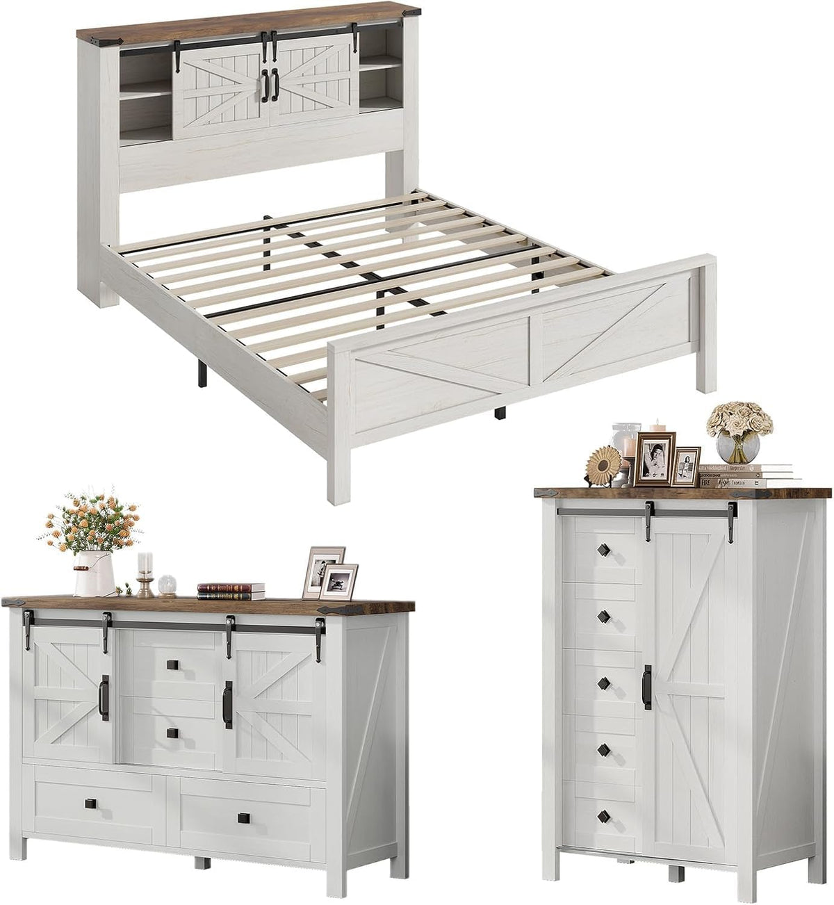 Alderman 3-Piece Bedroom Set Amerlife Full / Antique White