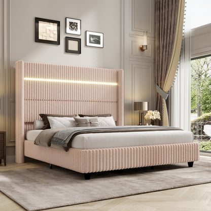 Warren Faux-Fur Bed Frame Amerlife Beige / California king