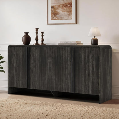 Sidra Fluted Buffet Cabinet Amerlife  Black