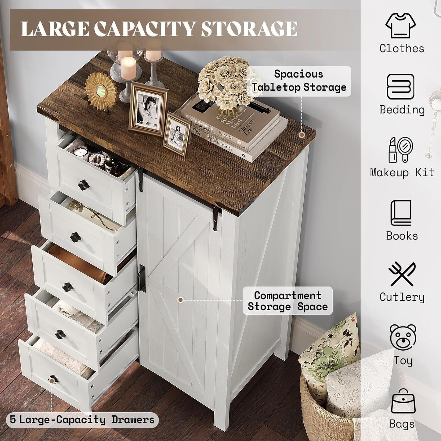 Alderman 4-Piece Bedroom Set Amerlife Full / Distressed White