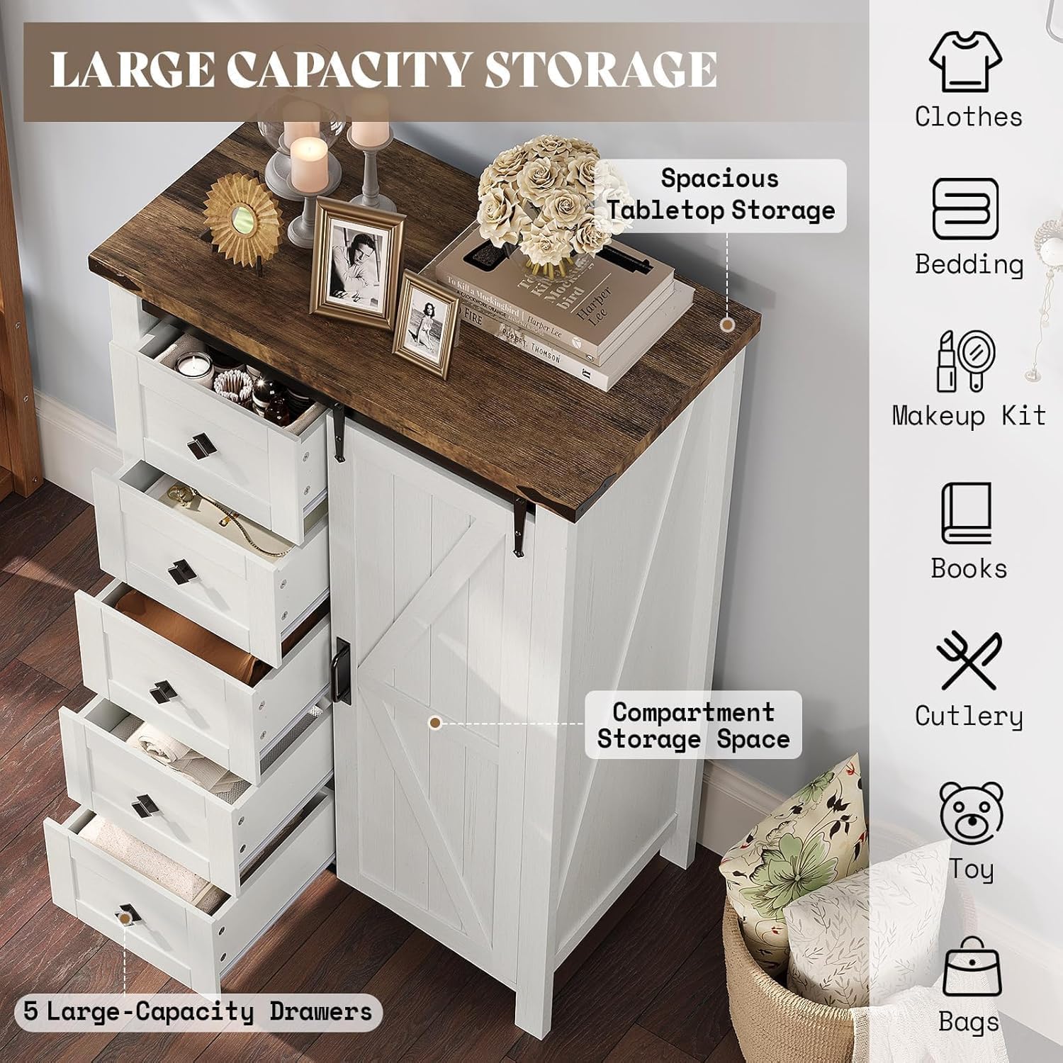 Alderman 4-Piece Bedroom Set Amerlife Full / Distressed White