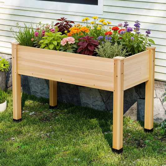 Flowerdom Elevated Wood Planter Box Amerlife