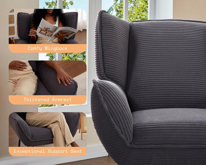 Accent Wingback Corduroy Chair
