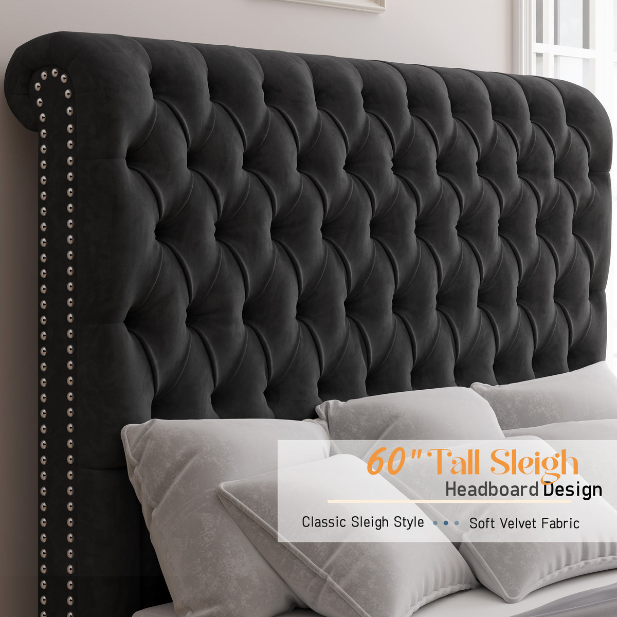 Curl Bed Frame Amerlife-Black