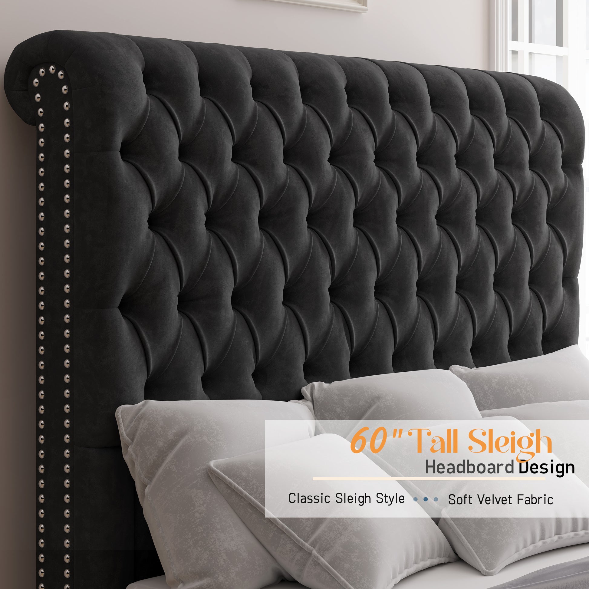 Curl Bed Frame Amerlife-Black