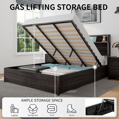 Scribe Storage Bed & 2 Nightstands 3-Piece Set King Black