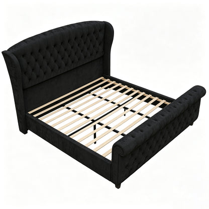Bruco CaliforniaKing Upholstered Bed Frame-Black