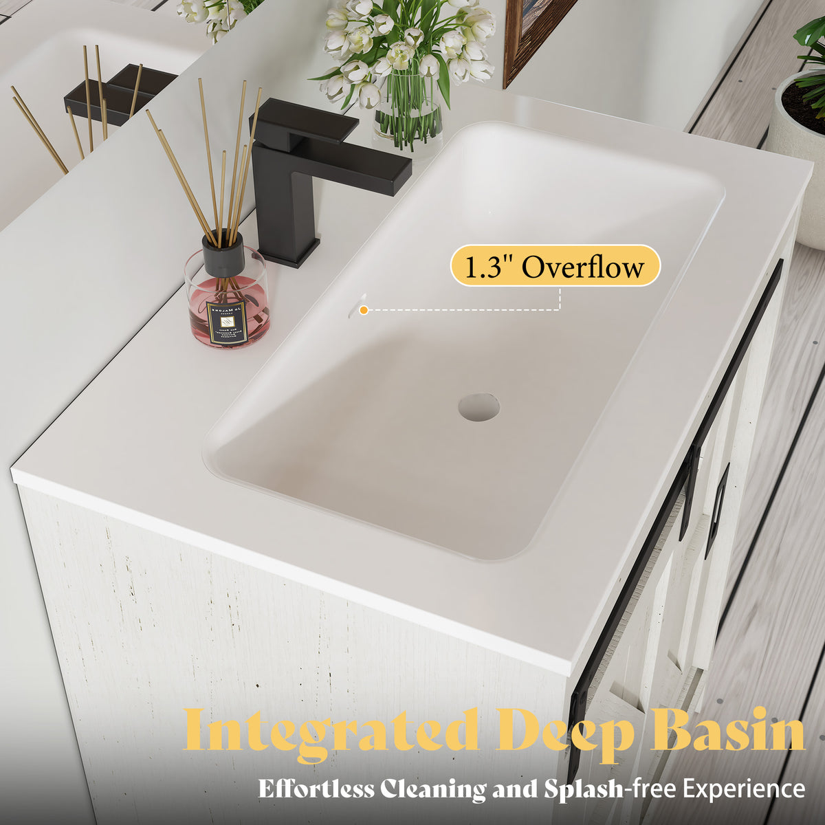 Bourbon Sliding Barn Vanity 24 inch Rustic White