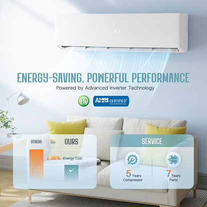 Whisper Ductless Mini Split AC and Heating System-36000BTU-220V
