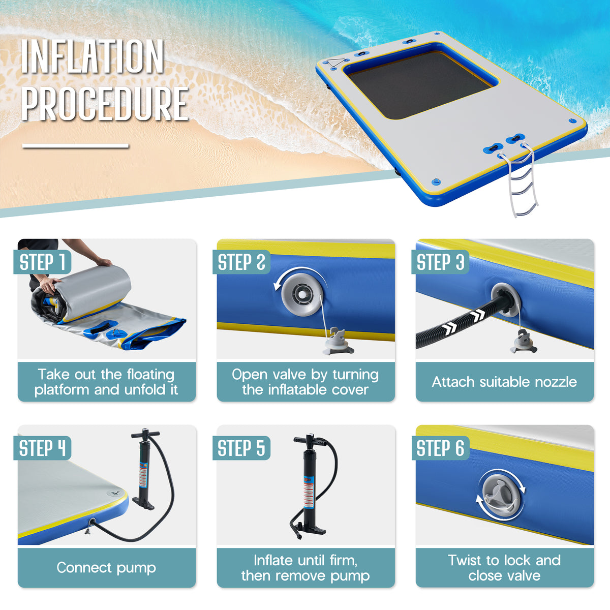 Ploov Inflatable Floating Dock Amerlife